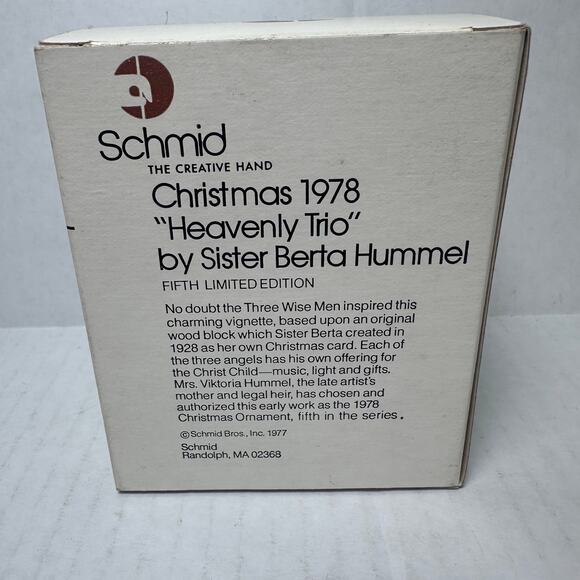Vintage 1978 "Heavenly Trio" Glass Christmas Ornament - Picture 6 of 6